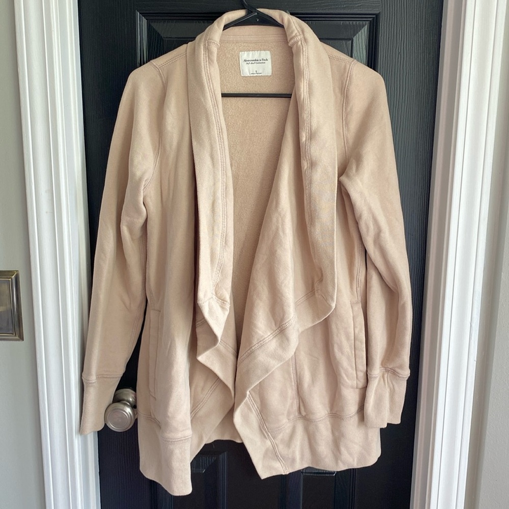 Abercrombie & Fitch Soft A&F Collection Tan Cardigan Sweater-Size S